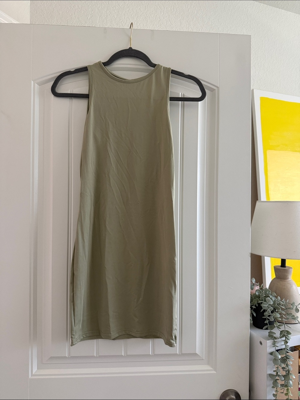 Sleeveless Olive Green Tank Dress